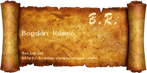Bogdán Rómeó névjegykártya