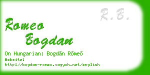 romeo bogdan business card